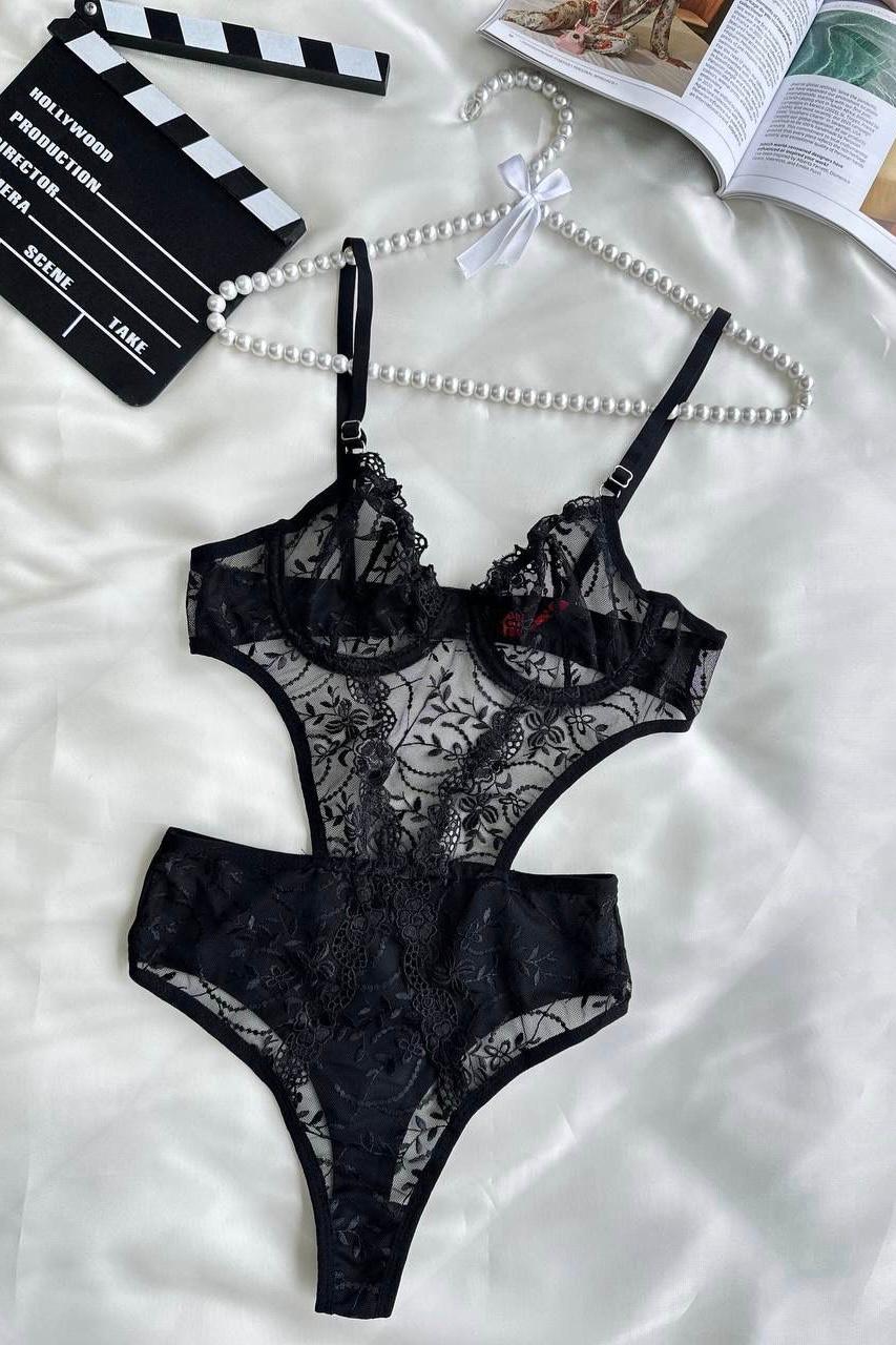 Odette Black Bodysuit
