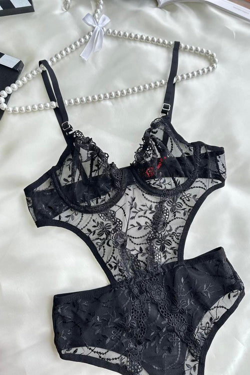 Odette Black Bodysuit