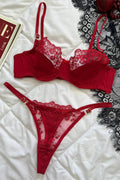 Sophie Kırmızı Dantel Detaylı Exclusive Bralet Set