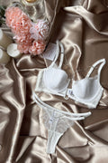 Flavie Beyaz Zincir Detaylı Premium Bralet Set