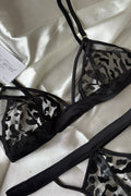 Lydiane Siyah Transparan Premium Bralet Set