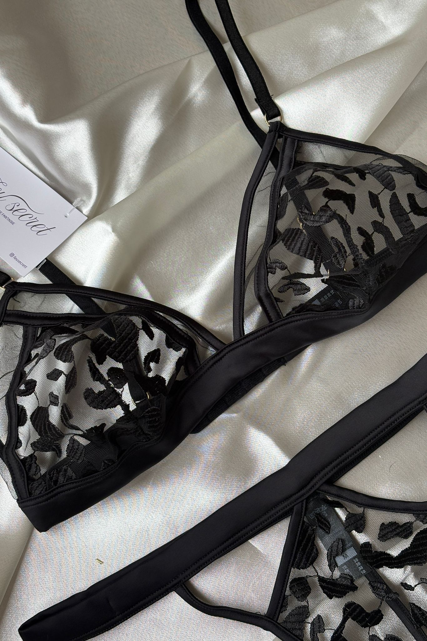 Lydiane Siyah Transparan Premium Bralet Set
