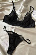 Elona Siyah Dantel Detaylı Premium Bralet Set