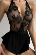 Adele Siyah İthal Fransız Dantel Babydoll
